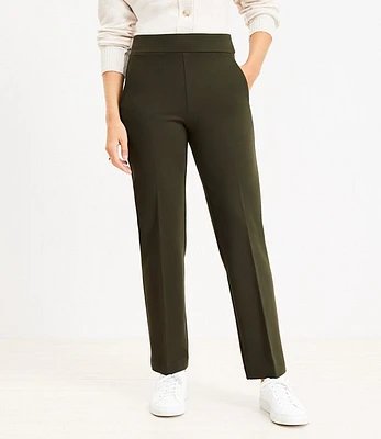 Petite Pull On Straight Pants in Ponte