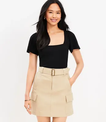 Petite Twill Cargo Pocket Skirt