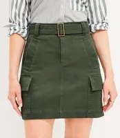 Petite Twill Cargo Pocket Skirt