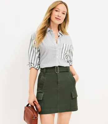 Petite Twill Cargo Pocket Skirt