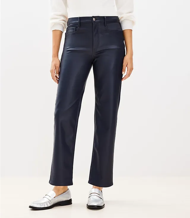 Zara STRAIGHT LEG POCKET PANTS ZW LEATHER COLLECTION