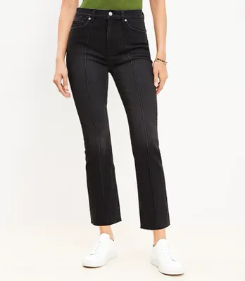 Tall Pintucked Fresh Cut High Rise Kick Crop Jeans Washed Black