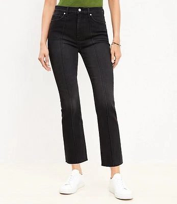 Tall Pintucked Fresh Cut High Rise Kick Crop Jeans in Washed Black