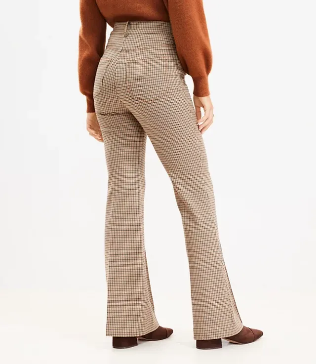 Curvy Tab Waist Flare Pants in Melange Bi-Stretch