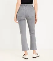 Curvy Patch Pocket High Rise Kick Crop Jeans Grey