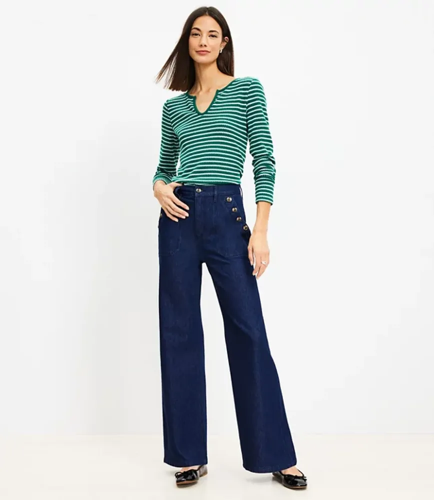 Mariner High Rise Wide Leg Jeans Rinse Wash