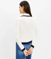 Tipped Ribbed Sweater Jacket