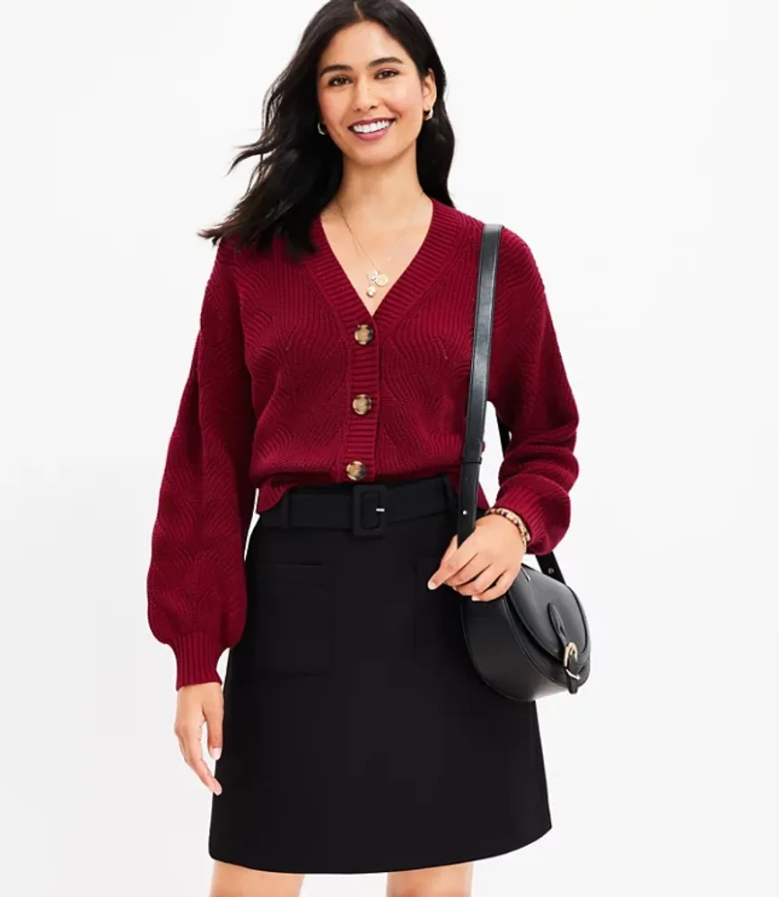 Petite Belted Patch Pocket Skirt