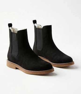 Faux Fur Lined Chelsea Boots