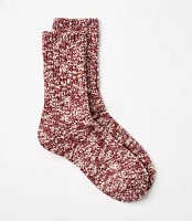 Flecked Ribbed Crew Socks