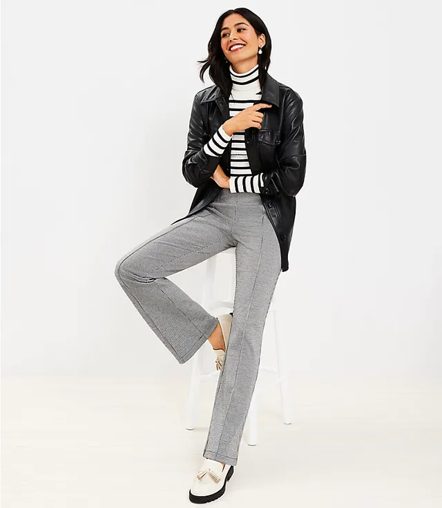 Tall Pintucked Pull On Flare Pants in Sculpting Ponte