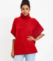 Lattice Cable Turtleneck Poncho