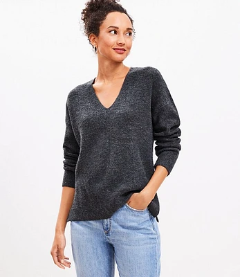 Petite Ribbed V-Neck Sweater