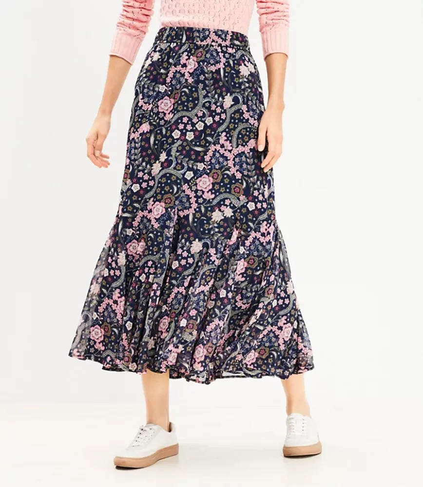 Bloom Godet Midi Skirt