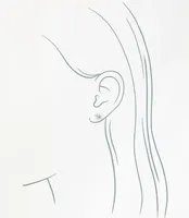 Pearlized Crystal Stud Earring Set