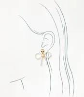 Pearlized Bow Statement Earrings