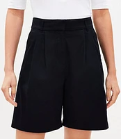 Pleated Bermuda Shorts Poplin