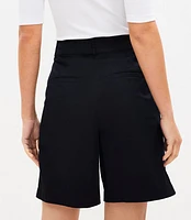 Pleated Bermuda Shorts Poplin