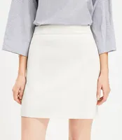 Petite Faux Leather Seamed Shift Skirt