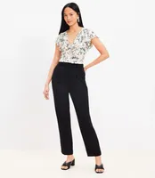 Petite Pleated Tapered Pants Crepe