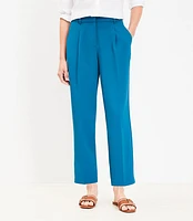 Petite Pleated Tapered Pants Crepe