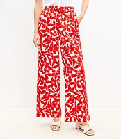 Pull On Wide Leg Pants Plumeria Twill