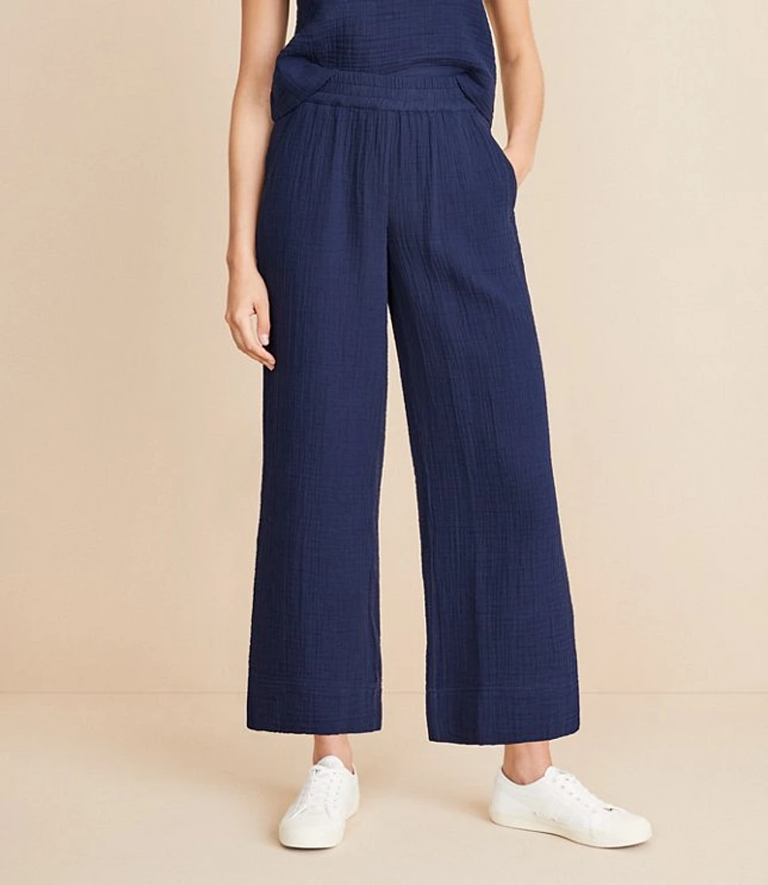 Lou & Grey Triple Cloth Wide Leg Crop Pants