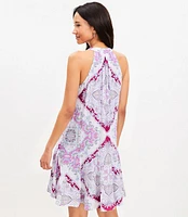 Geo Godet Halter Swing Dress