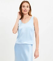 Satin Hi-Lo Hem Tank Top