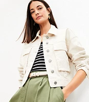 Petite Cropped Denim Jacket Popcorn