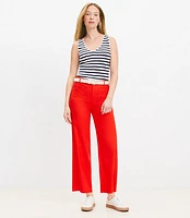 Palmer Wide Leg Crop Pants in Linen Blend