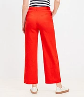 Palmer Wide Leg Crop Pants in Linen Blend