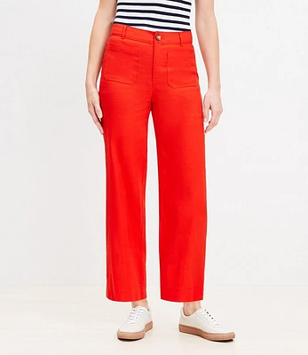 Palmer Wide Leg Crop Pants in Linen Blend