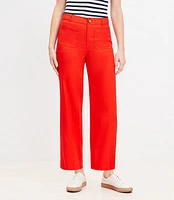 Palmer Wide Leg Crop Pants in Linen Blend