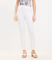 Petite Button Trim Pocket Sutton Skinny Pants