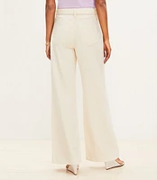 Petite High Rise Palazzo Jeans in Ecru