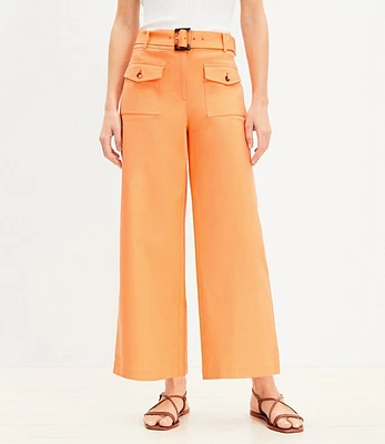 Horn Buckle Wide Leg Pants Pique