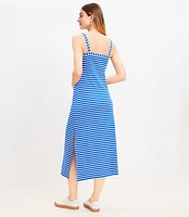 Stripe Ribbed Bra Maxi Dress