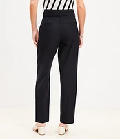 Petite Pintucked Belted Slim Pants Twill