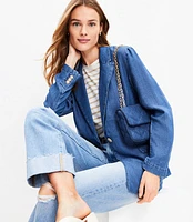 Petite Chambray Relaxed Blazer