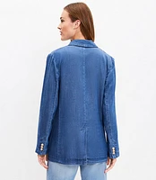 Petite Chambray Relaxed Blazer