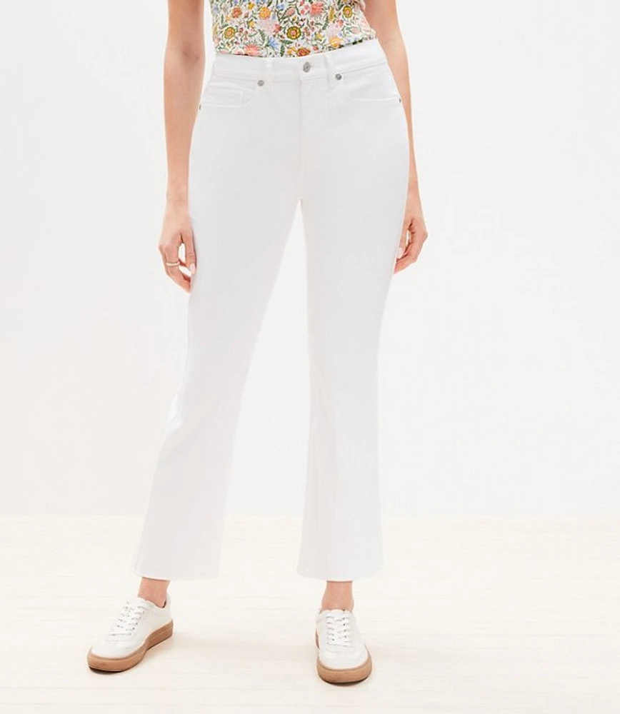 Petite Curvy High Rise Kick Crop Jeans in White