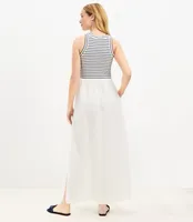 LOFT Beach Striped Mixed Media Pocket Maxi Dress