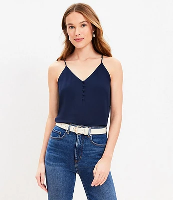 Petite Covered Button Strappy Cami