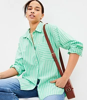 Petite Striped Oversized Everyday Shirt