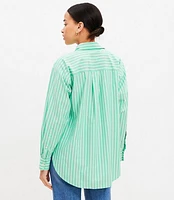 Petite Striped Oversized Everyday Shirt