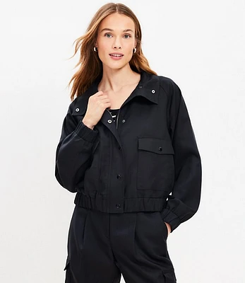 Petite Fluid Bomber Jacket