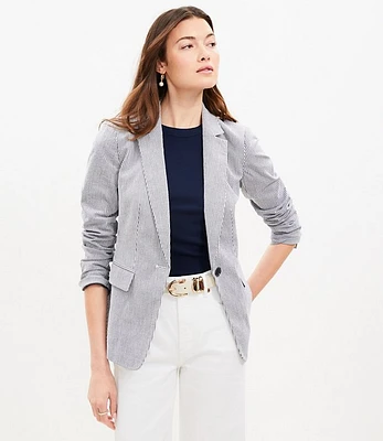 Petite Seersucker Tailored Blazer