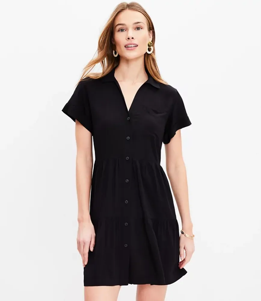 Loft Tiered Pocket Shirtdress