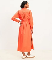 Poplin Belted Pocket Shirtdress